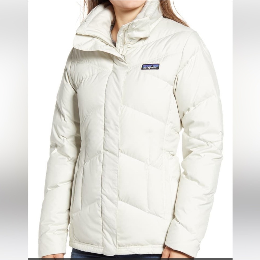 Patagonia Down With It Women's Cream Hooded Puffer Jacket